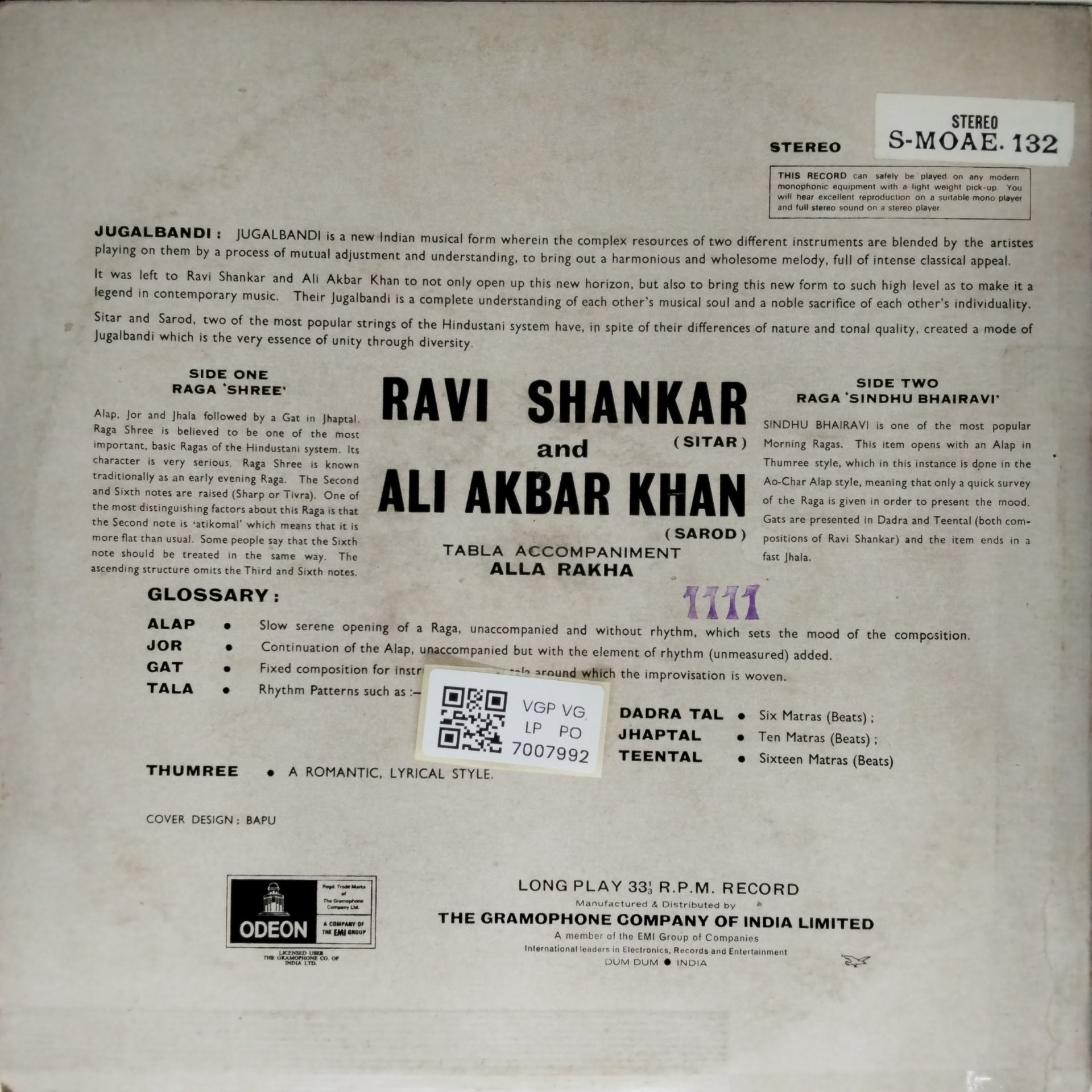 Ali Rakha Ravi Shankar, Ali Akbar, Alla Rakha - Shree / Sindhu Bhairavi (Vinyl ...