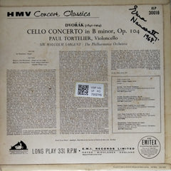 Paul Tortelier, Philharmonia Orchestra, Sir Malcolm Sargent - Dvořák Cello Concerto (Vinyl)