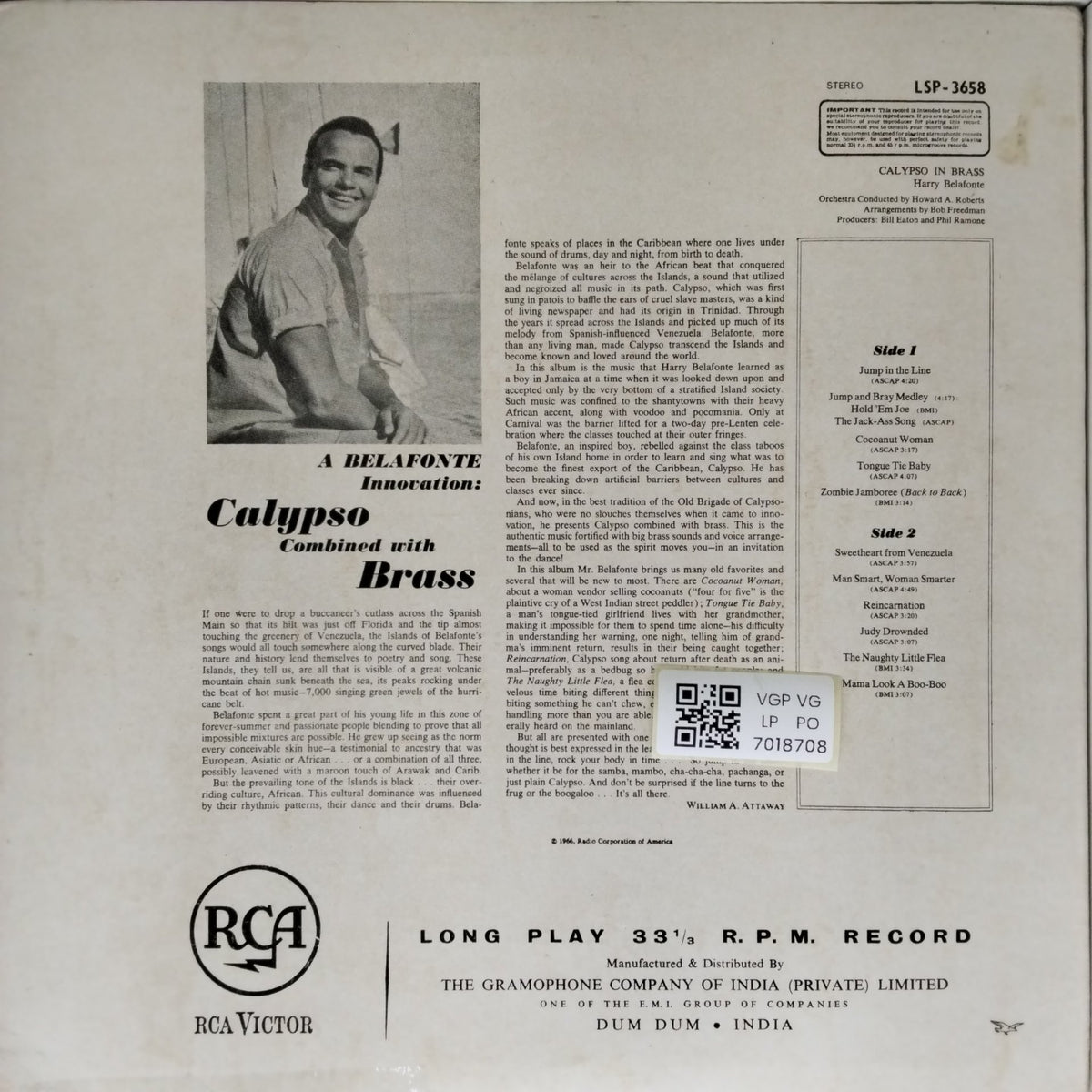 Harry Belafonte - Calypso in Brass (Vinyl)