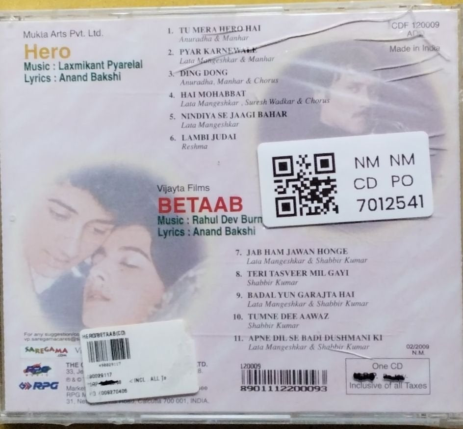 Laxmikant Pyarelal, Rahul Dev Burman - Hero; Betaab (CD)