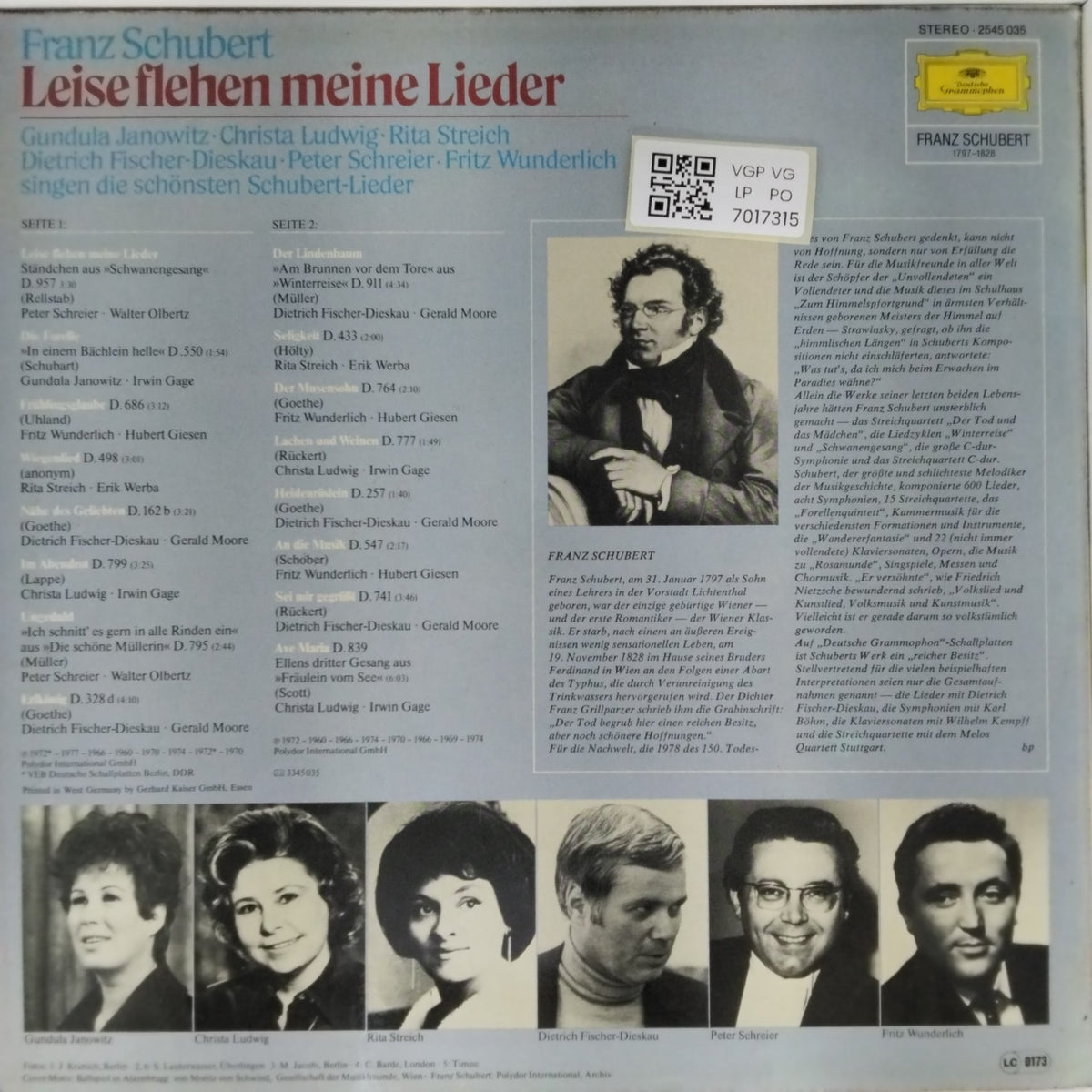 Franz Schubert - Leise flehen meine Lieder (Vinyl)