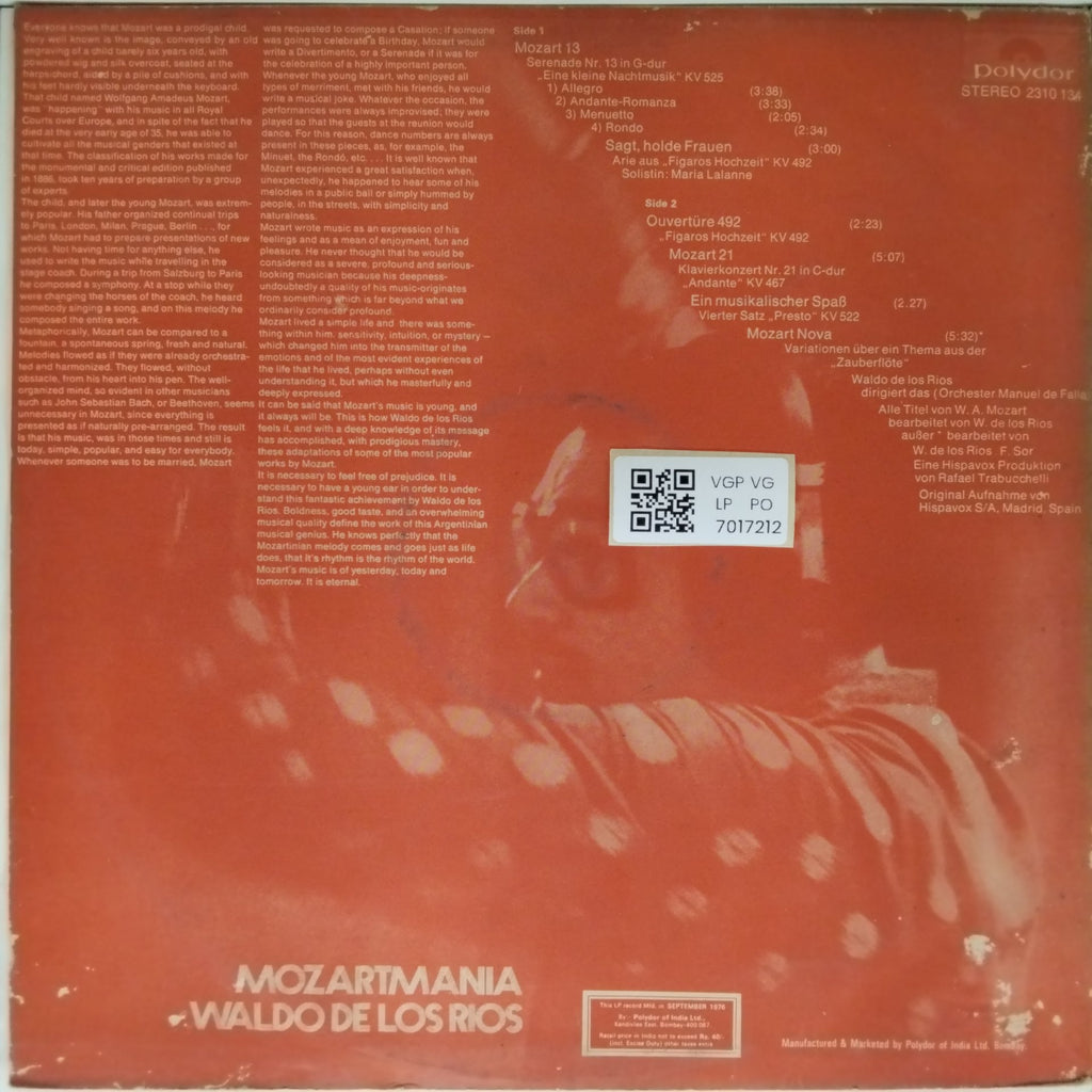 Waldo de los Rios - Mozartmania (Vinyl)