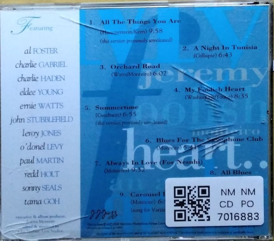 Jeremy Monteiro - My Foolish Heart... An Acoustic Anthology (CD)