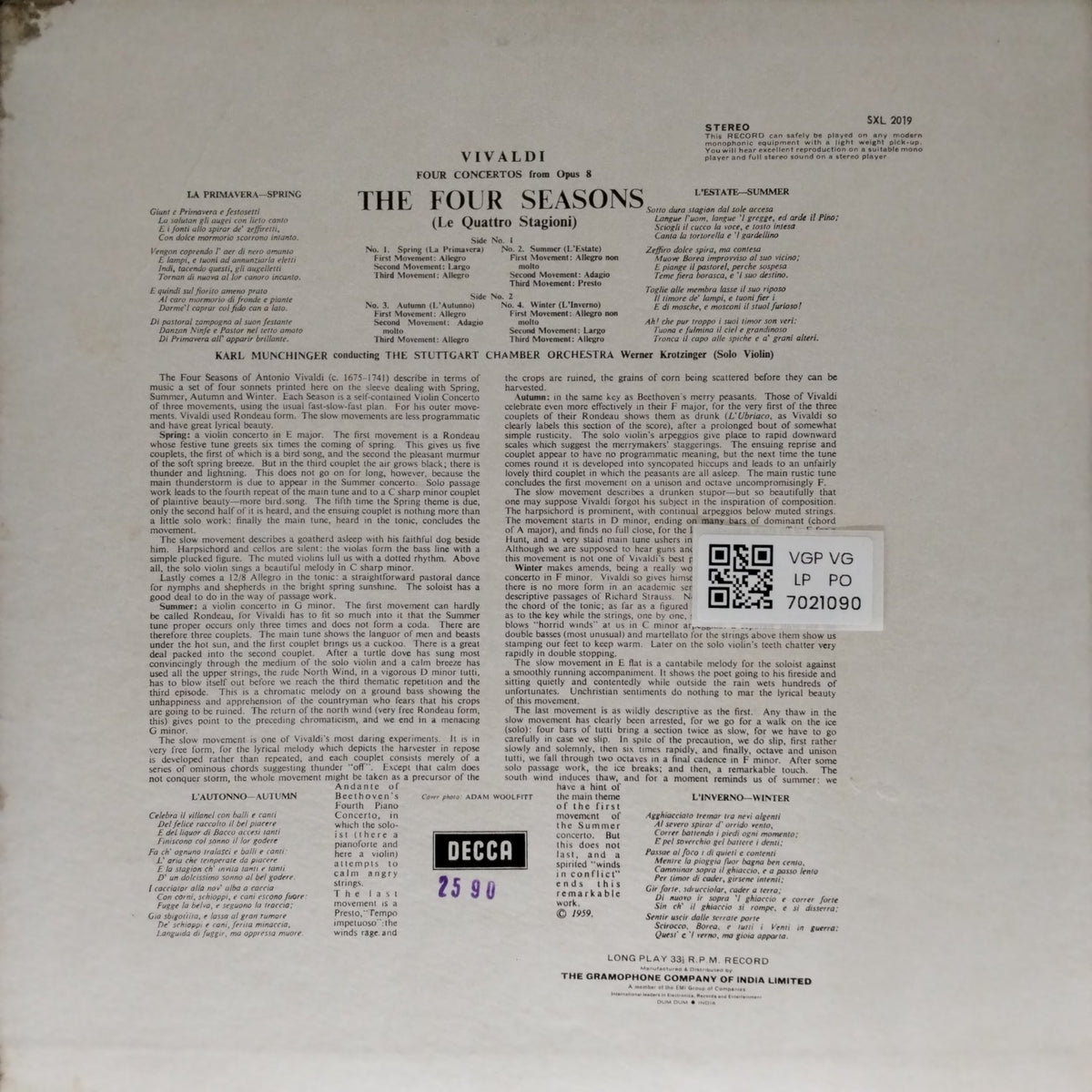 Vivaldi, Stuttgart Chamber Orchestra - The Four Seasons (Vinyl)