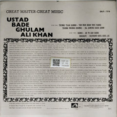Ustad Bade Ghulam Ali Khan - Sings Thumris (Vinyl)
