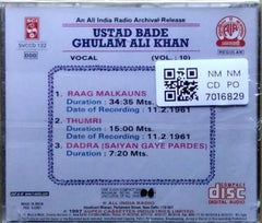 Ustad Bade Ghulam Ali Khan - Vocal Vol. 10 (CD)