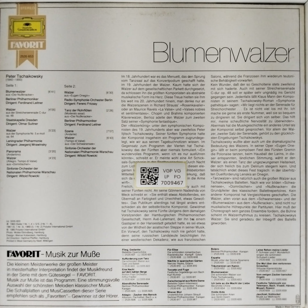 Peter Tschaikowsky - Blumenwalzer (Vinyl)