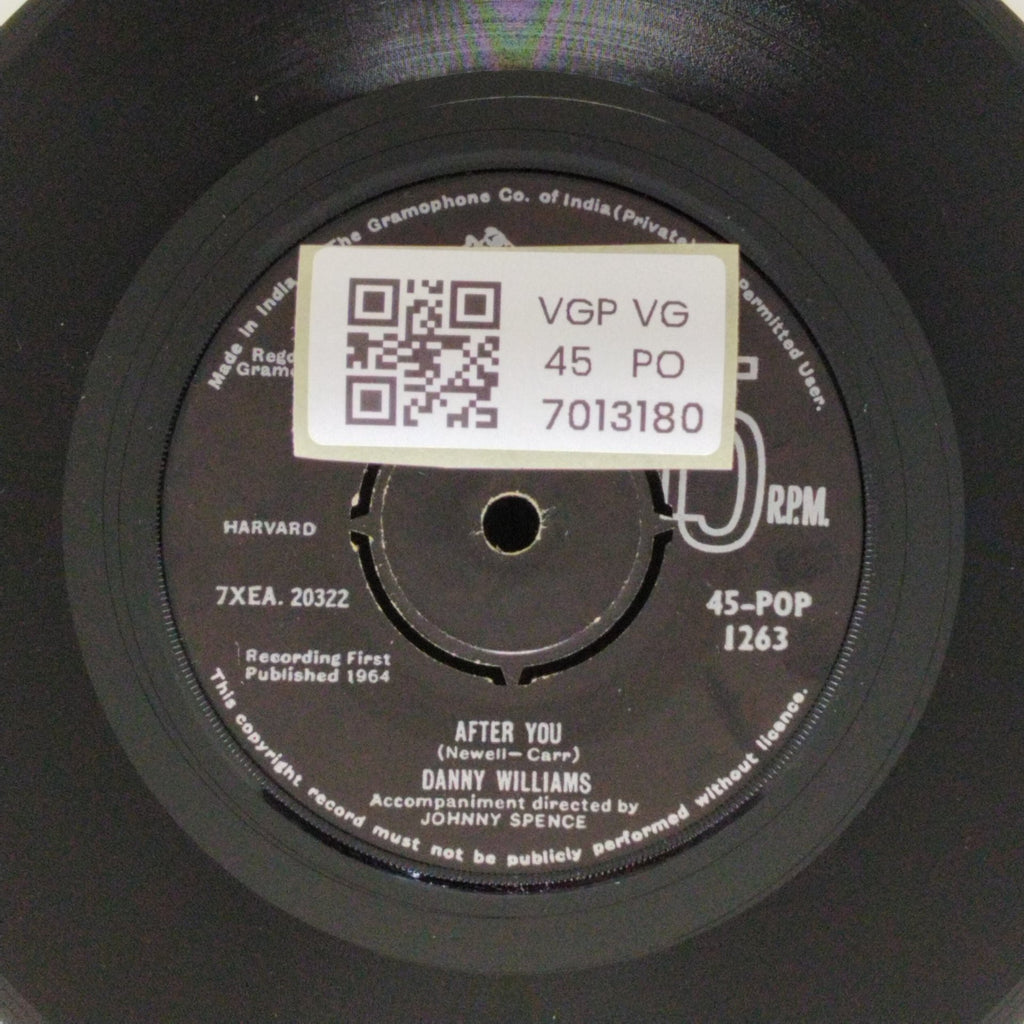 Danny Williams - White on White / After You (45-RPM)