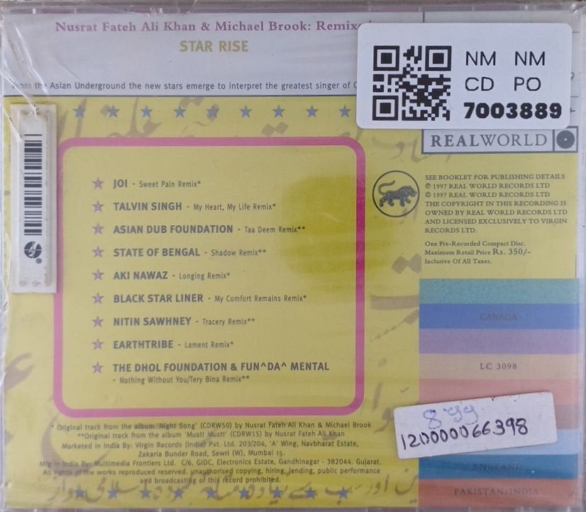 Nusrat Fateh Ali Khan, Michael Brook - Star Rise (CD)
