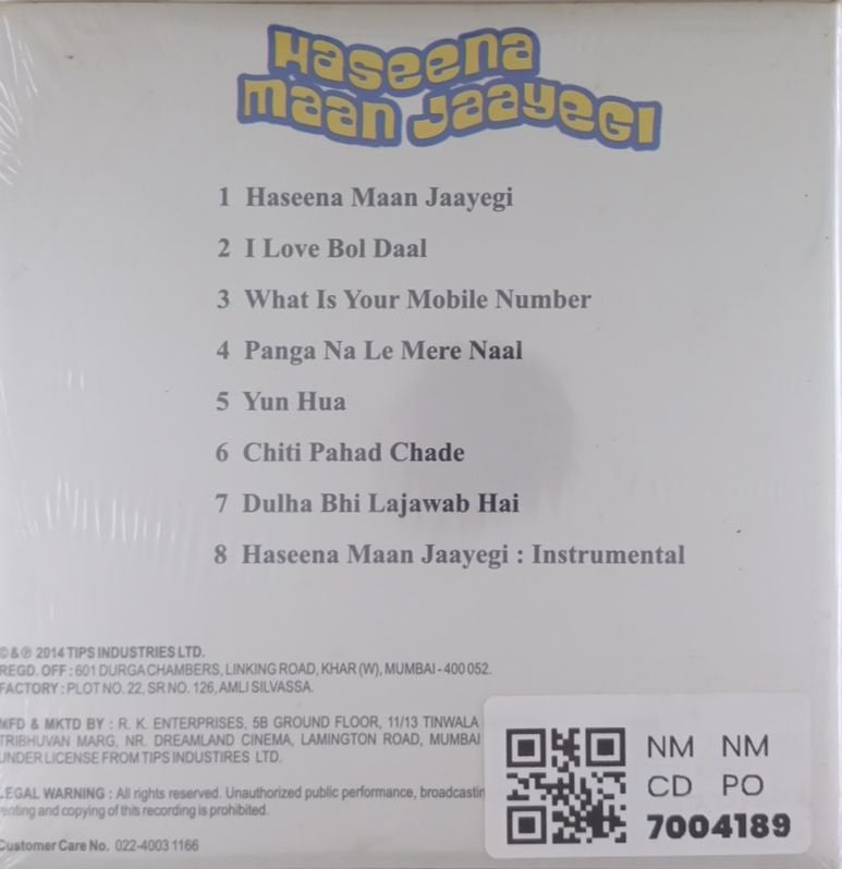 Anu Malik - Haseena Maan Jaayegi (CD)