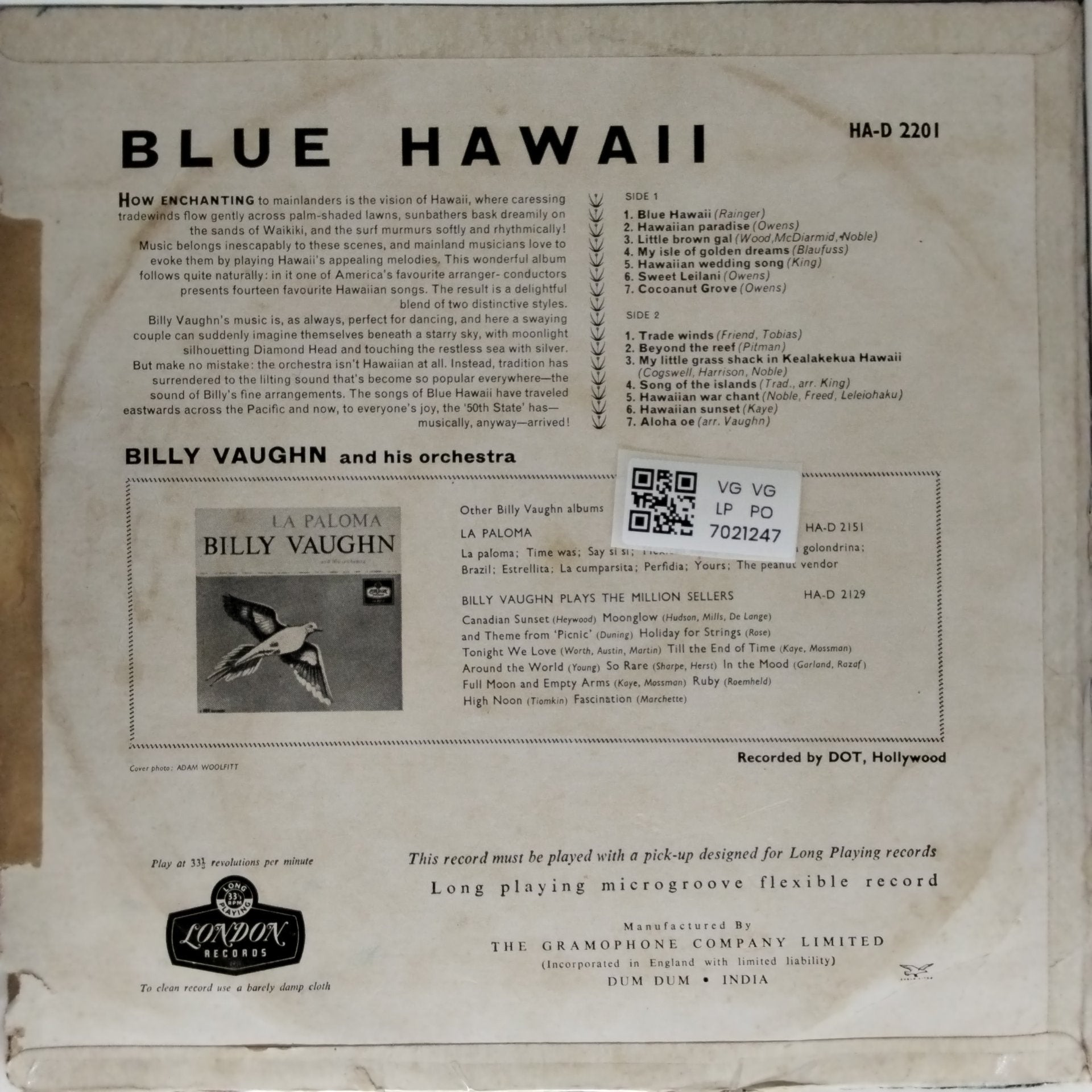 Billy Vaughn And His Orchestra - Blue Hawaii (Vinyl)