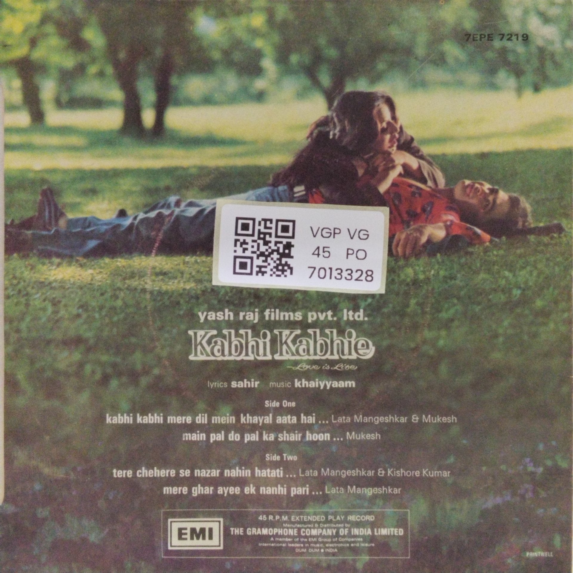 Khaiyyaam - Kabhi Kabhie (45-RPM)
