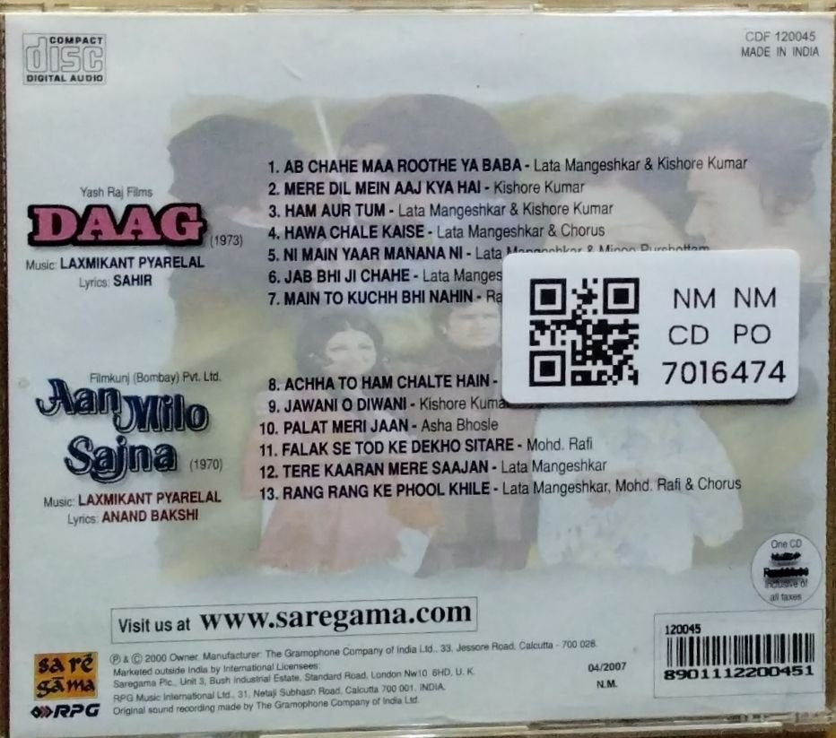 Laxmikant Pyarelal - Daag / Aan Milo Sajna (CD)