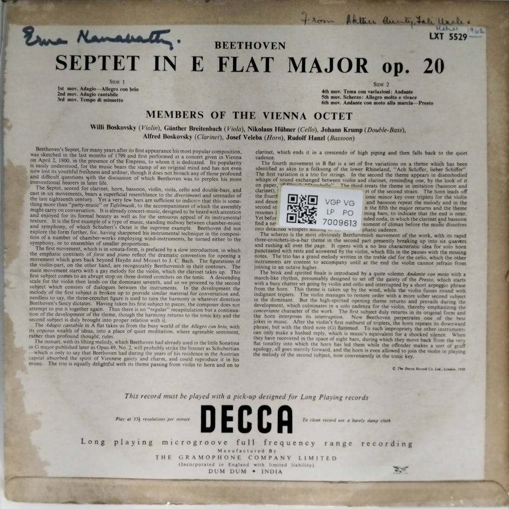 Members of the Vienna Octet - Beethoven Septet Op. 20 (Vinyl)