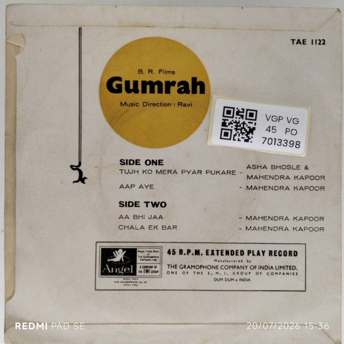 Ravi - Gumrah (45-RPM)
