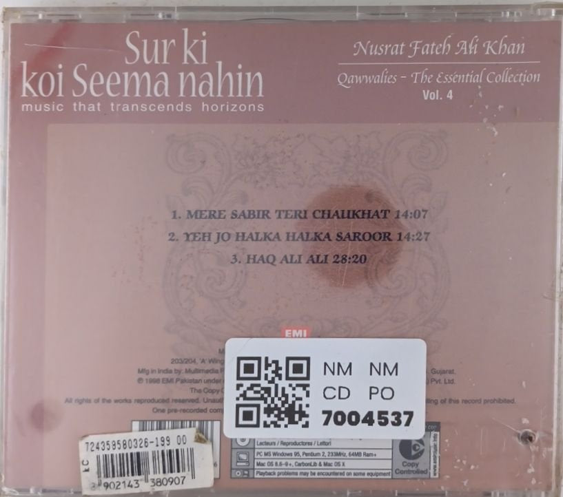 Nusrat Fateh Ali Khan - Sur ki koi Seema nahin - Qawwalis The Essential Collection Vol. 4 (CD)