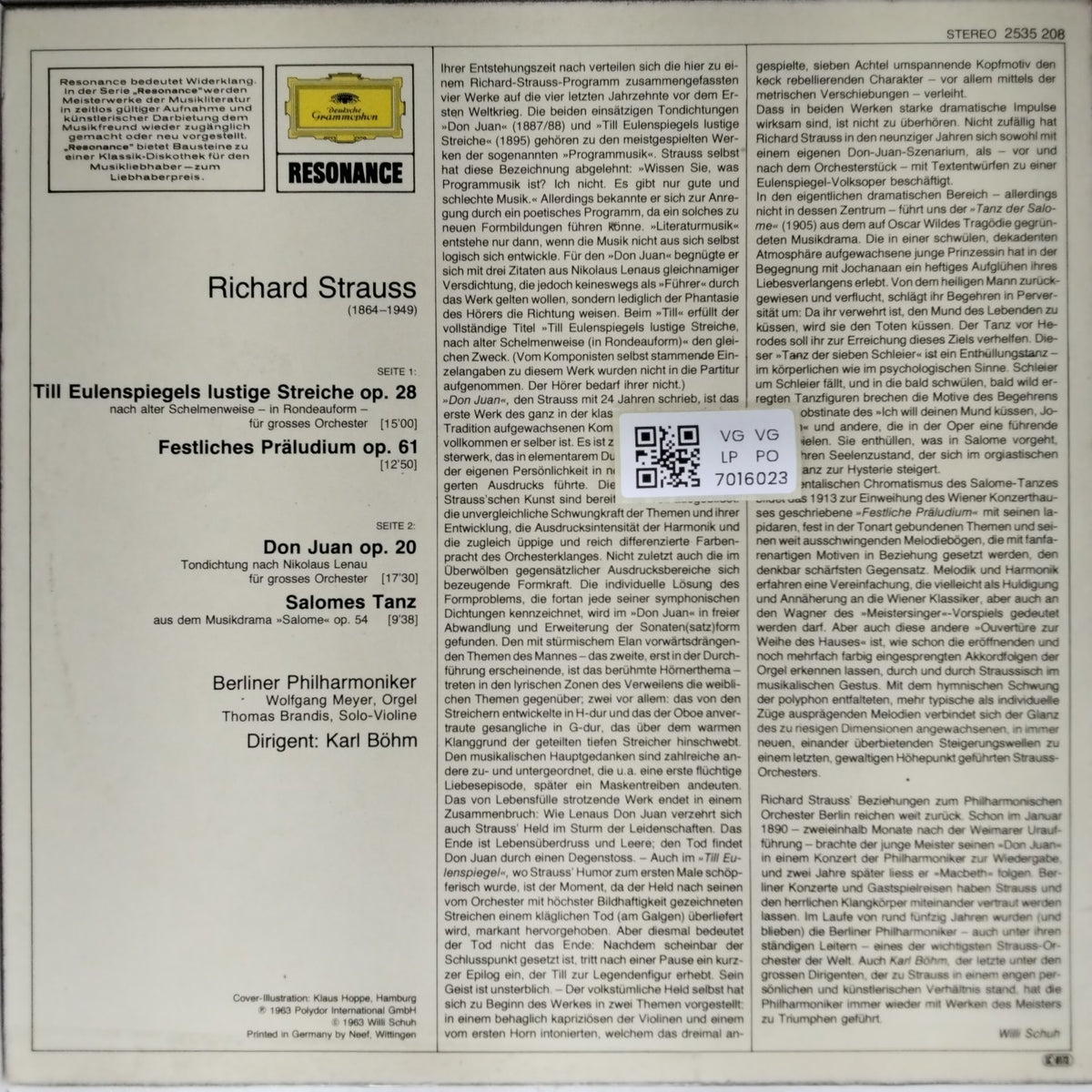 Karl Böhm, Berliner Philharmoniker - Karl Böhm dirigiert Richard Strauss (Vinyl)