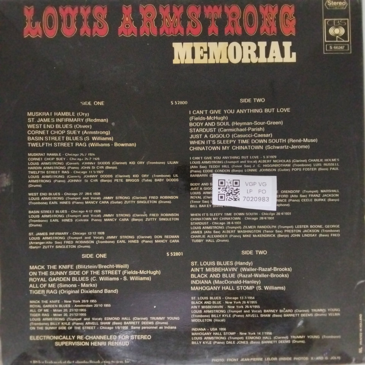 Louis Armstrong - Memorial (Vinyl)