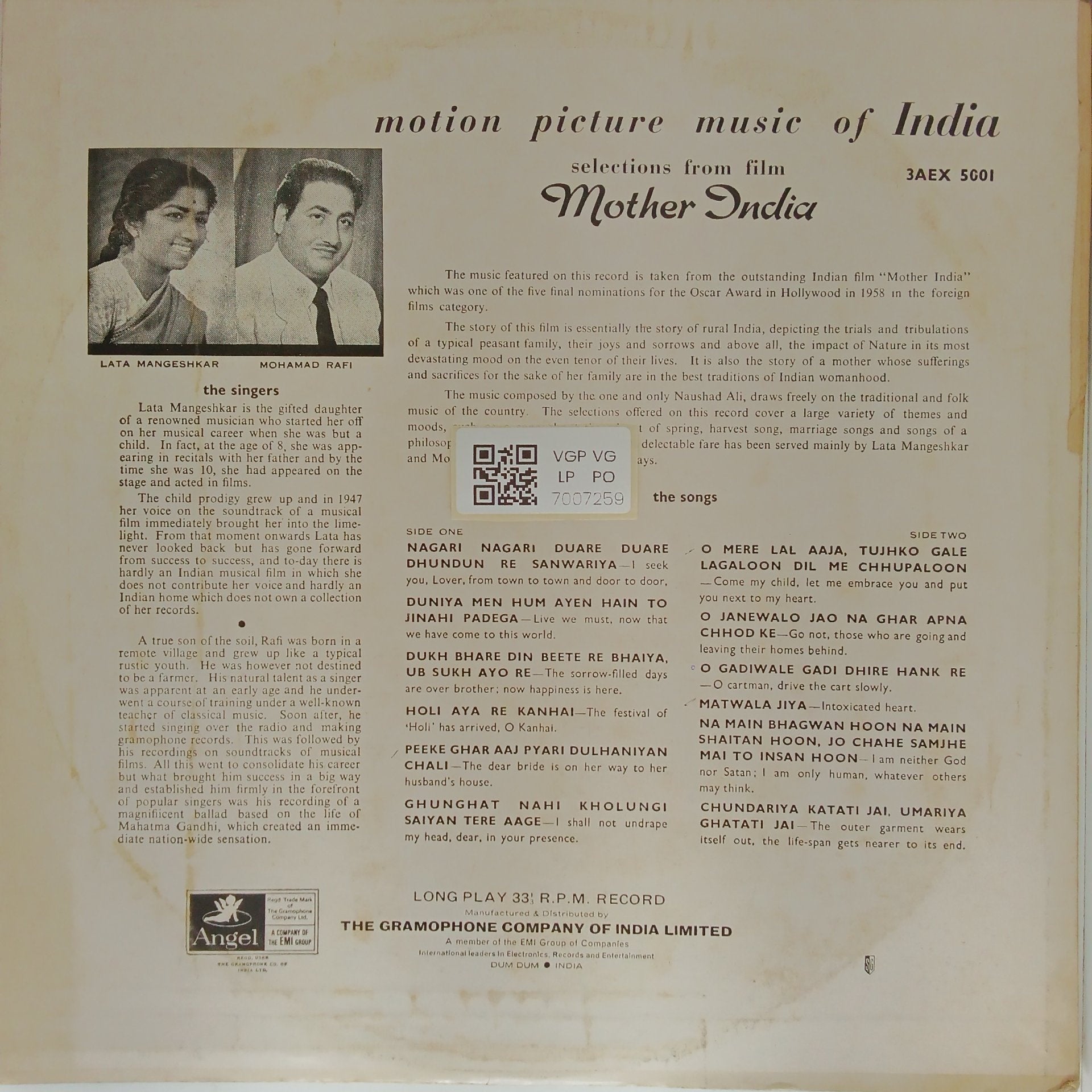 Naushad - Mother India (Vinyl)