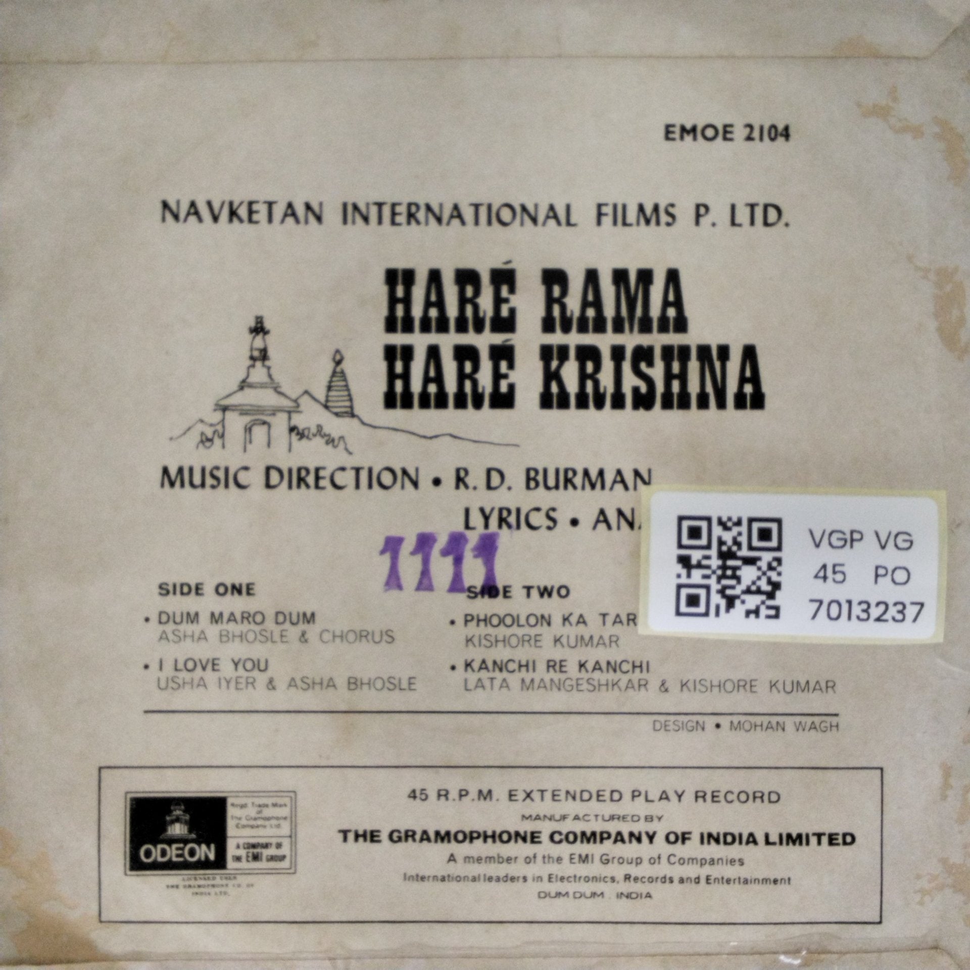 R.D. Burman - Hare Rama Hare Krishna (45-RPM)