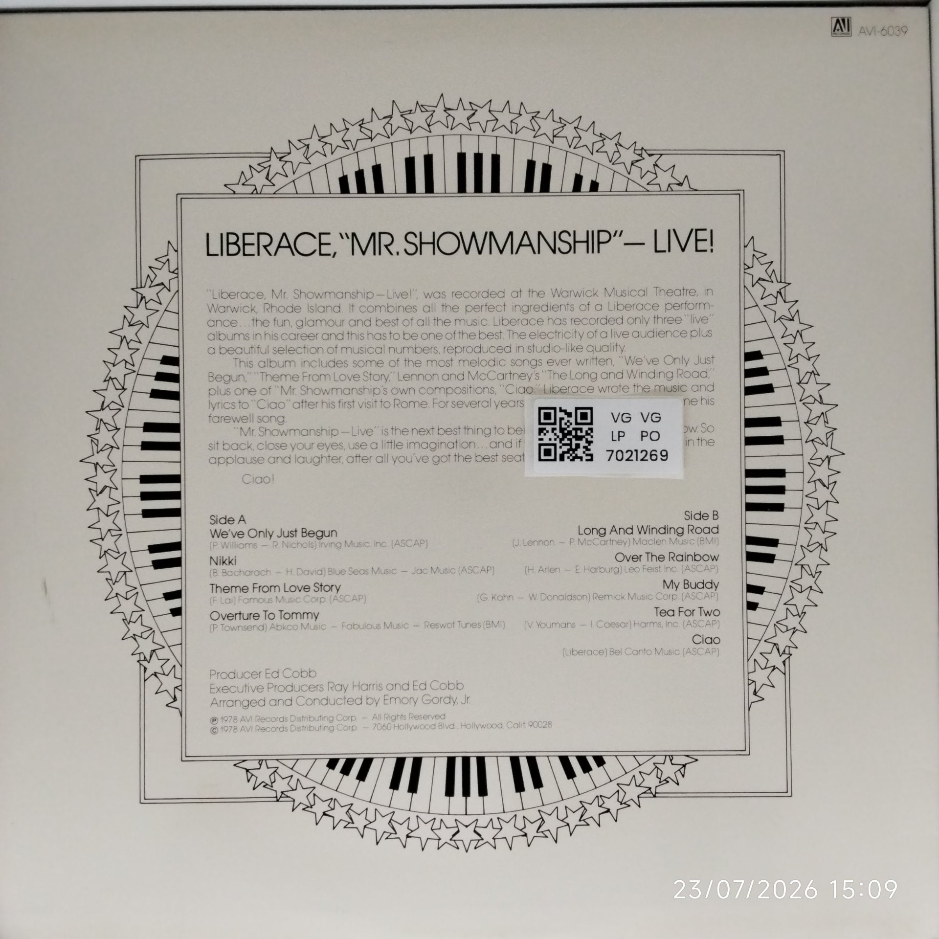 Liberace - Mr. Showmanship - Live! (Vinyl)