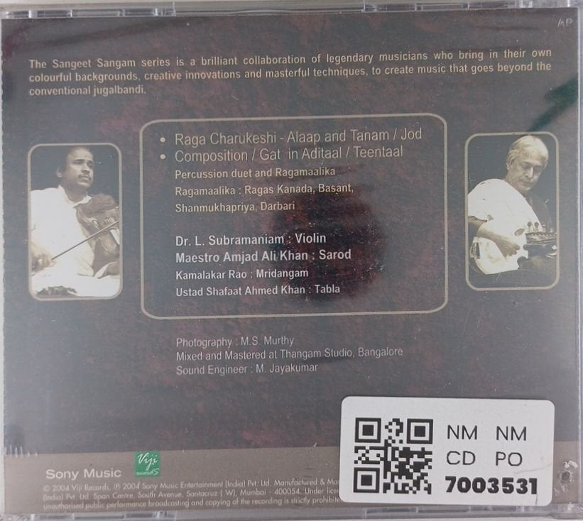 Dr. L. Subramaniam, Ustad Amjad Ali Khan - Sangeet Sangam Vol. 1 (CD)