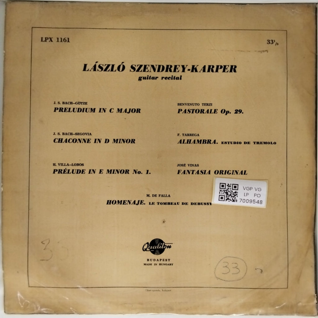 László Szendrey-Karper - Guitar Recital (Vinyl)