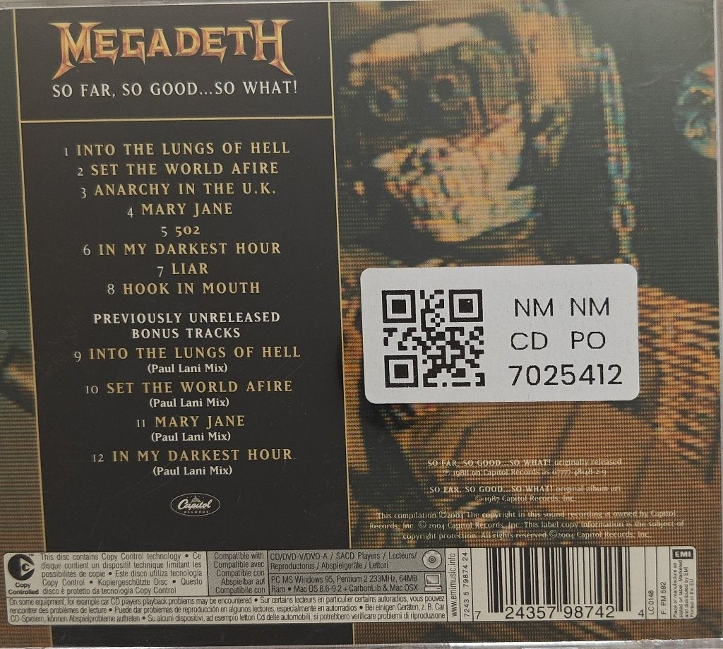 Megadeth - So Far, So Good... So What! (CD)