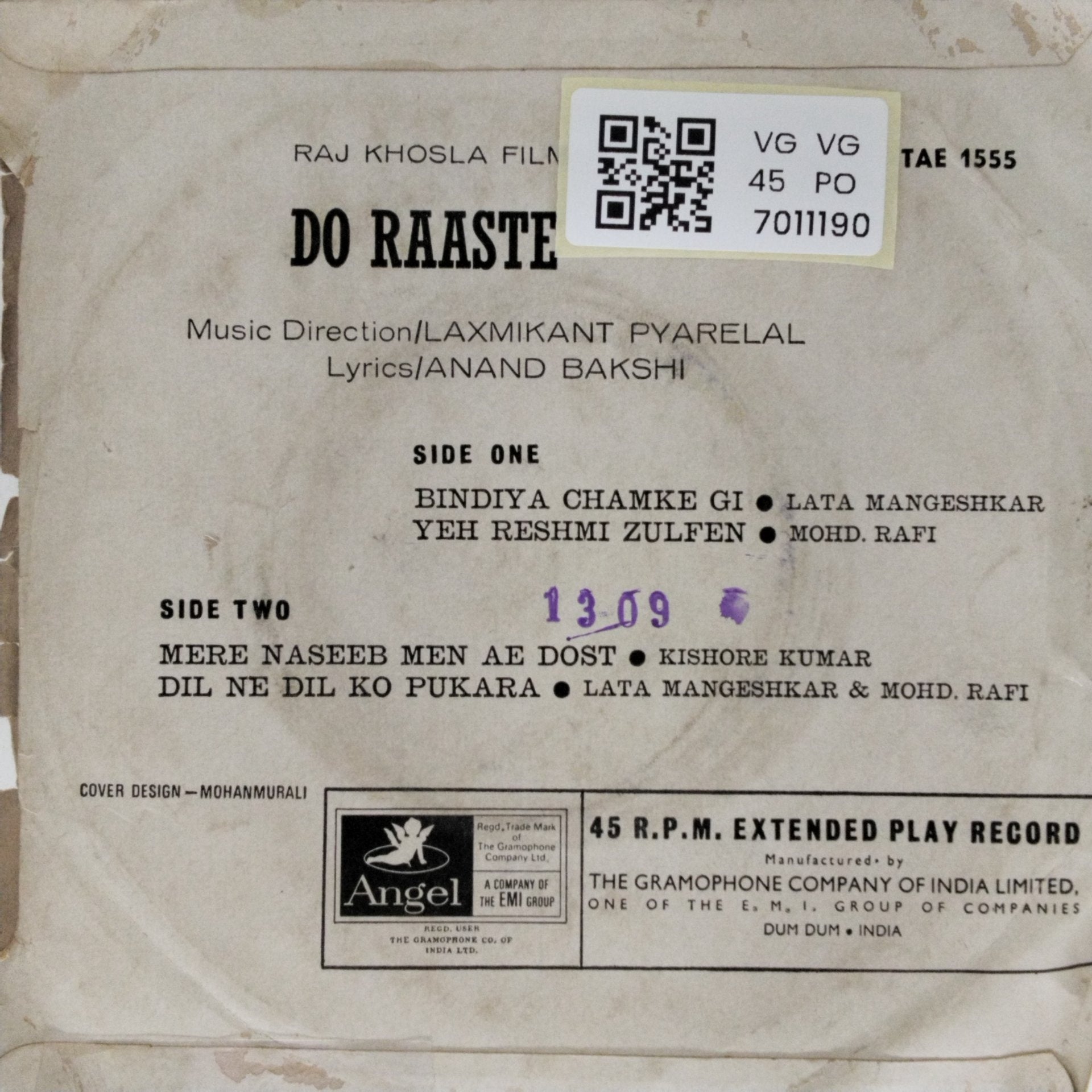 Laxmikant Pyarelal - Do Raaste (45-RPM)