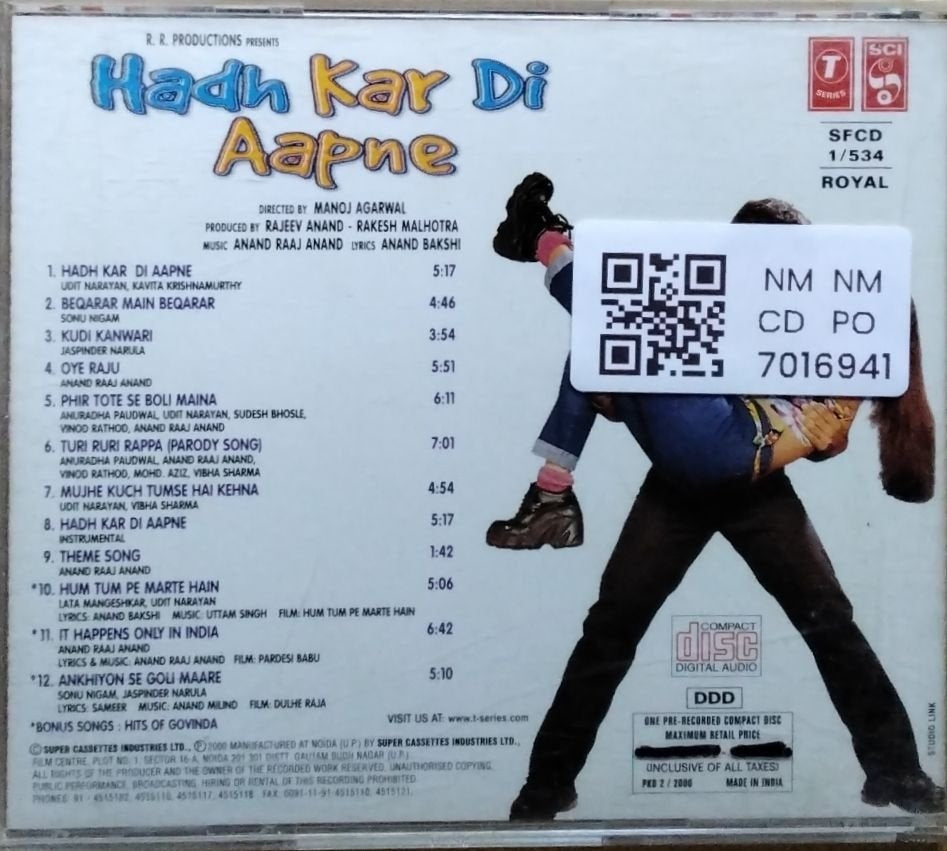 Anand Raaj Anand - Hadh Kar Di Aapne (CD)