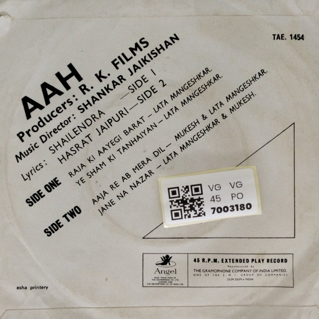 Shankar Jaikishan - Aah (45-RPM)