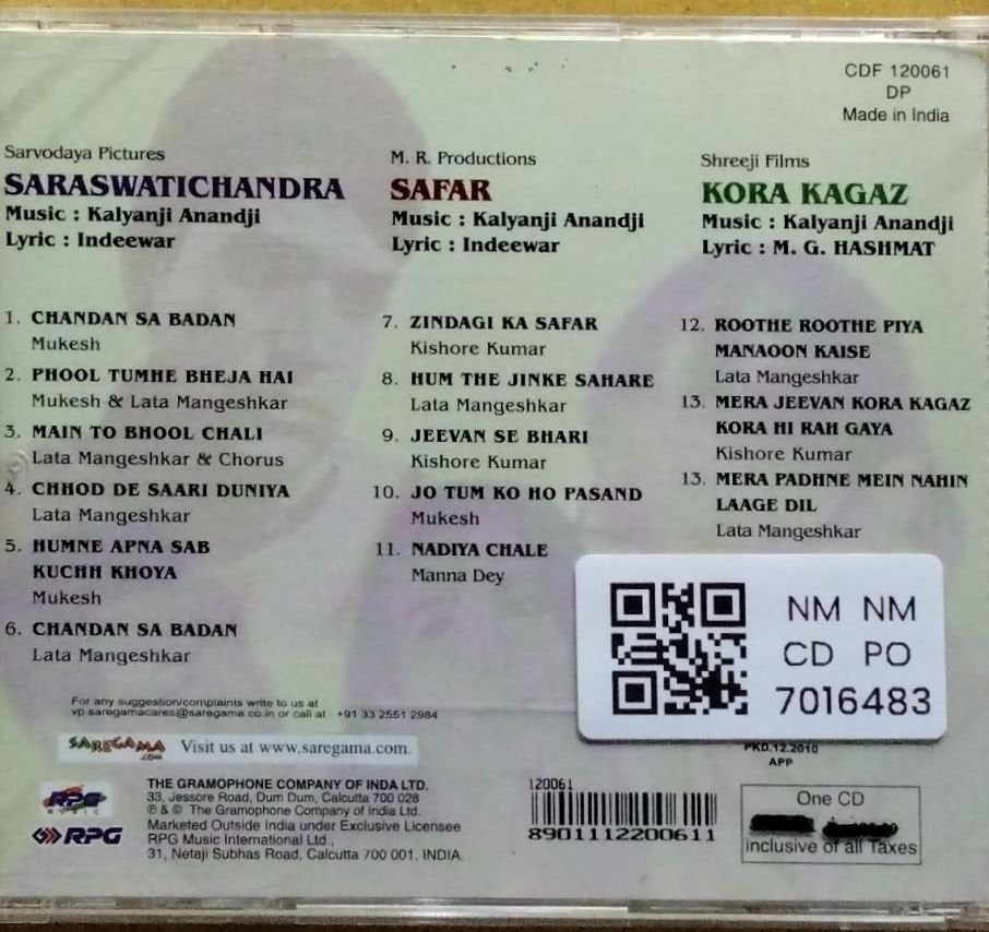Kalyanji Anandji - Saraswatichandra / Safar / Kora Kagaz (CD)