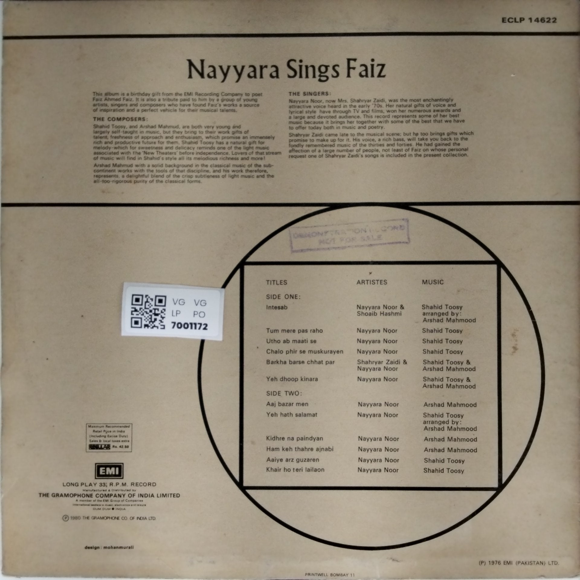 Nayyara Noor - Nayyara sings Faiz (Vinyl)