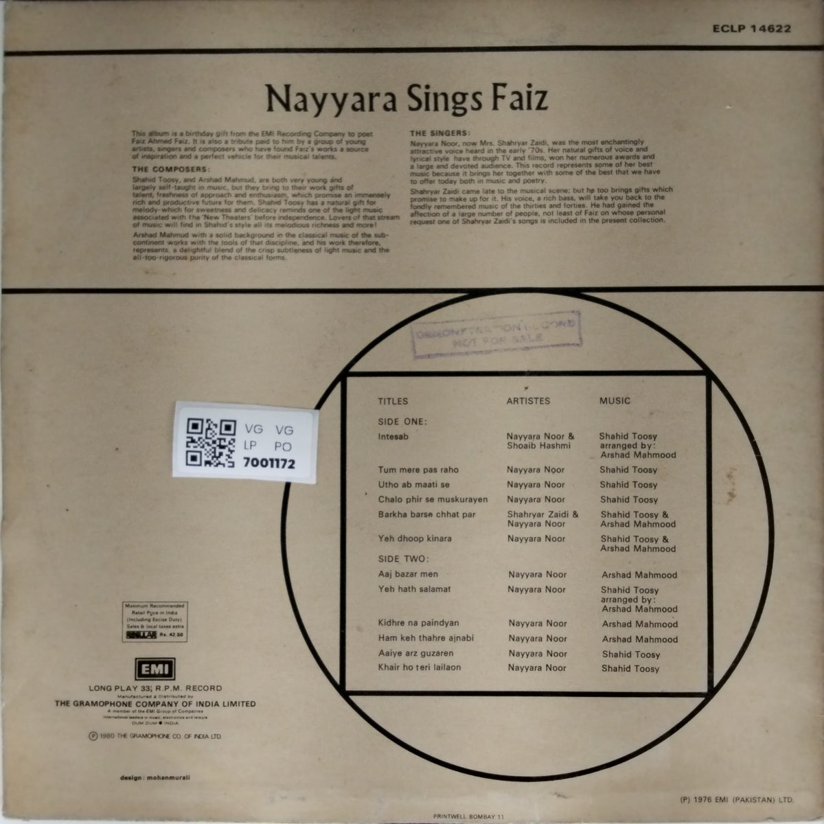 Nayyara Noor - Nayyara sings Faiz (Vinyl)