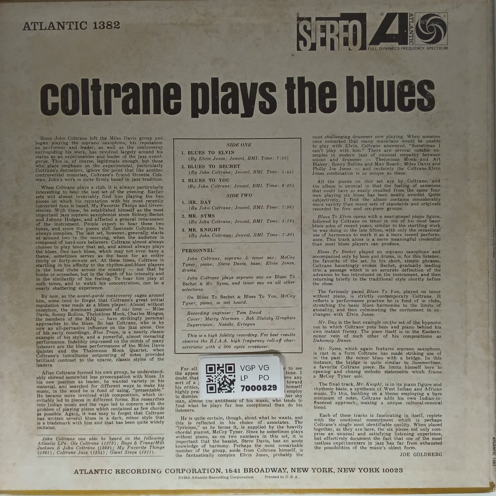 John Coltrane - Coltrane Plays the Blues (Vinyl)
