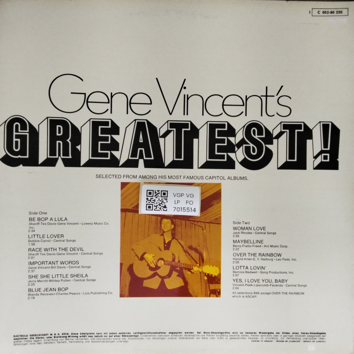 Gene Vincent - Gene Vincent's Greatest! (Vinyl)