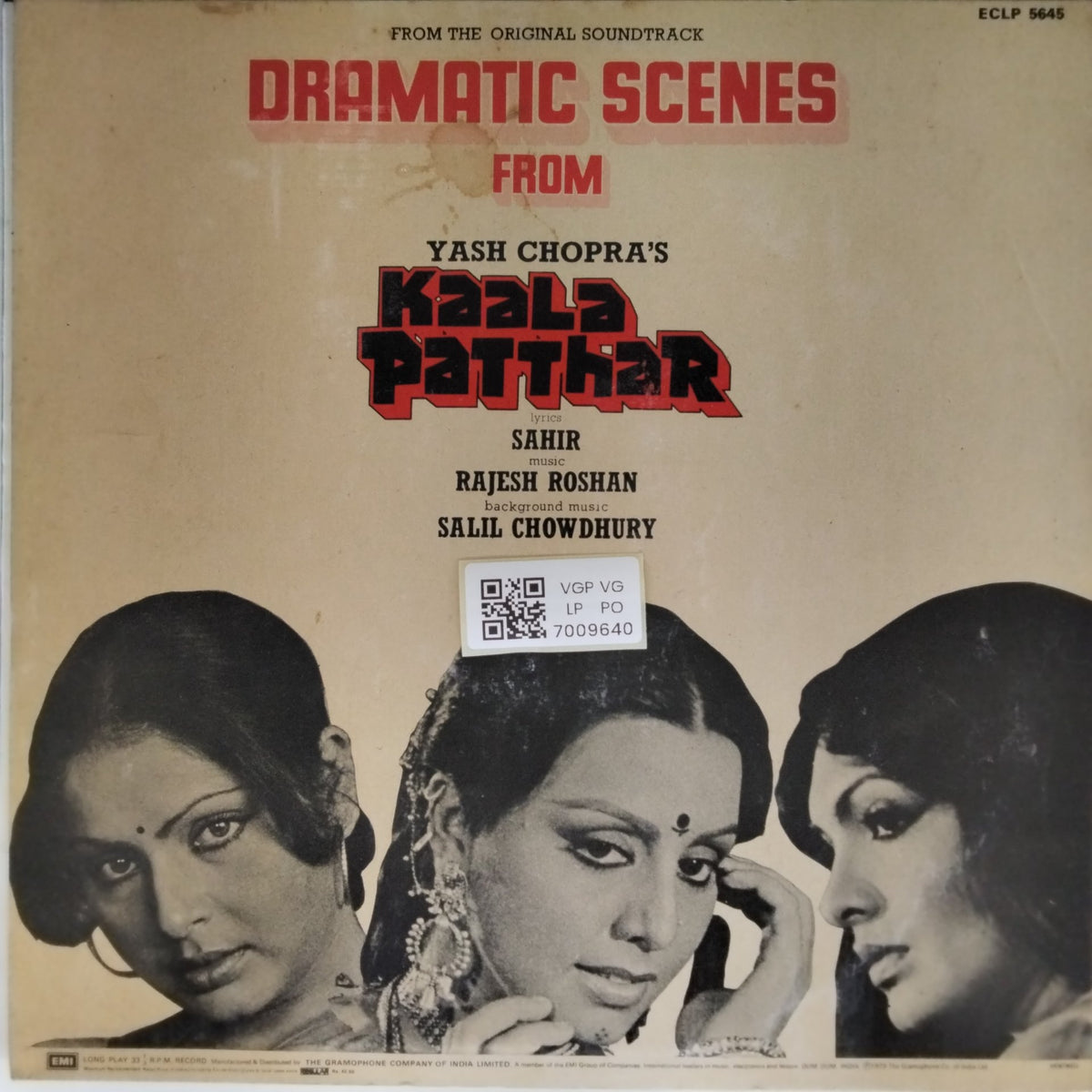 Rajesh Roshan, Salil Chowdhury - Dramatic Scenes from Kaala Patthar (Vinyl)