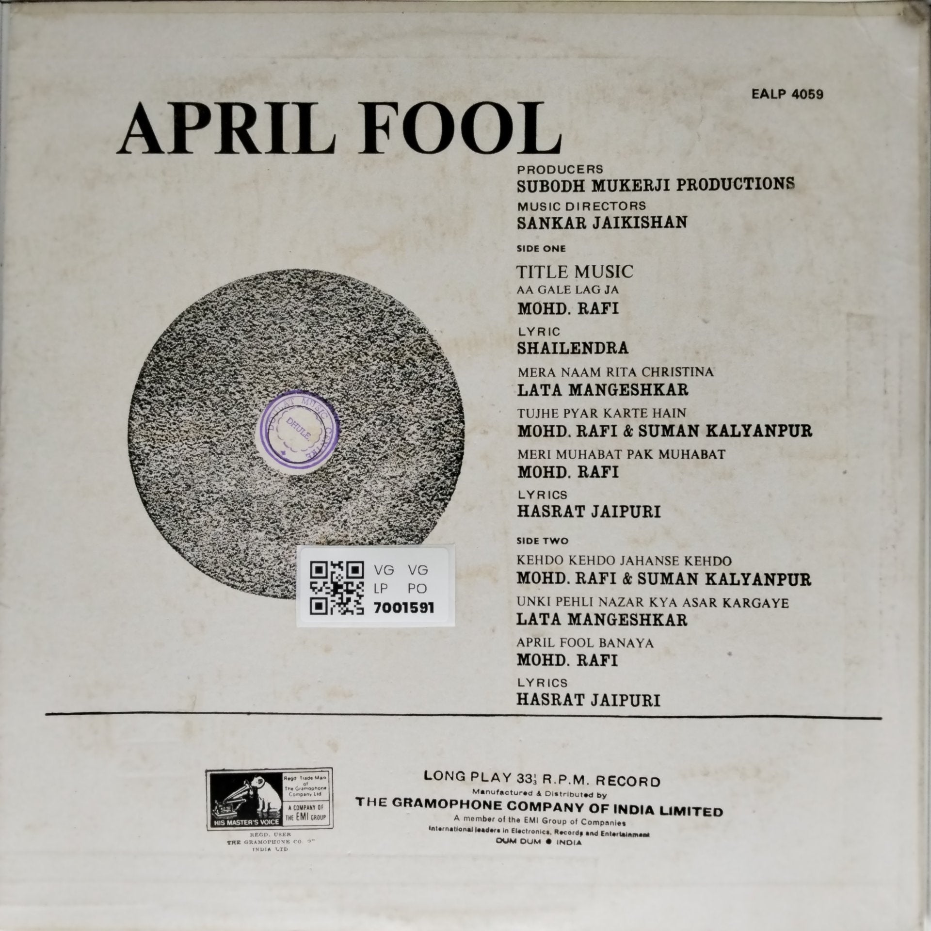 Shankar Jaikishan - April Fool (Vinyl)