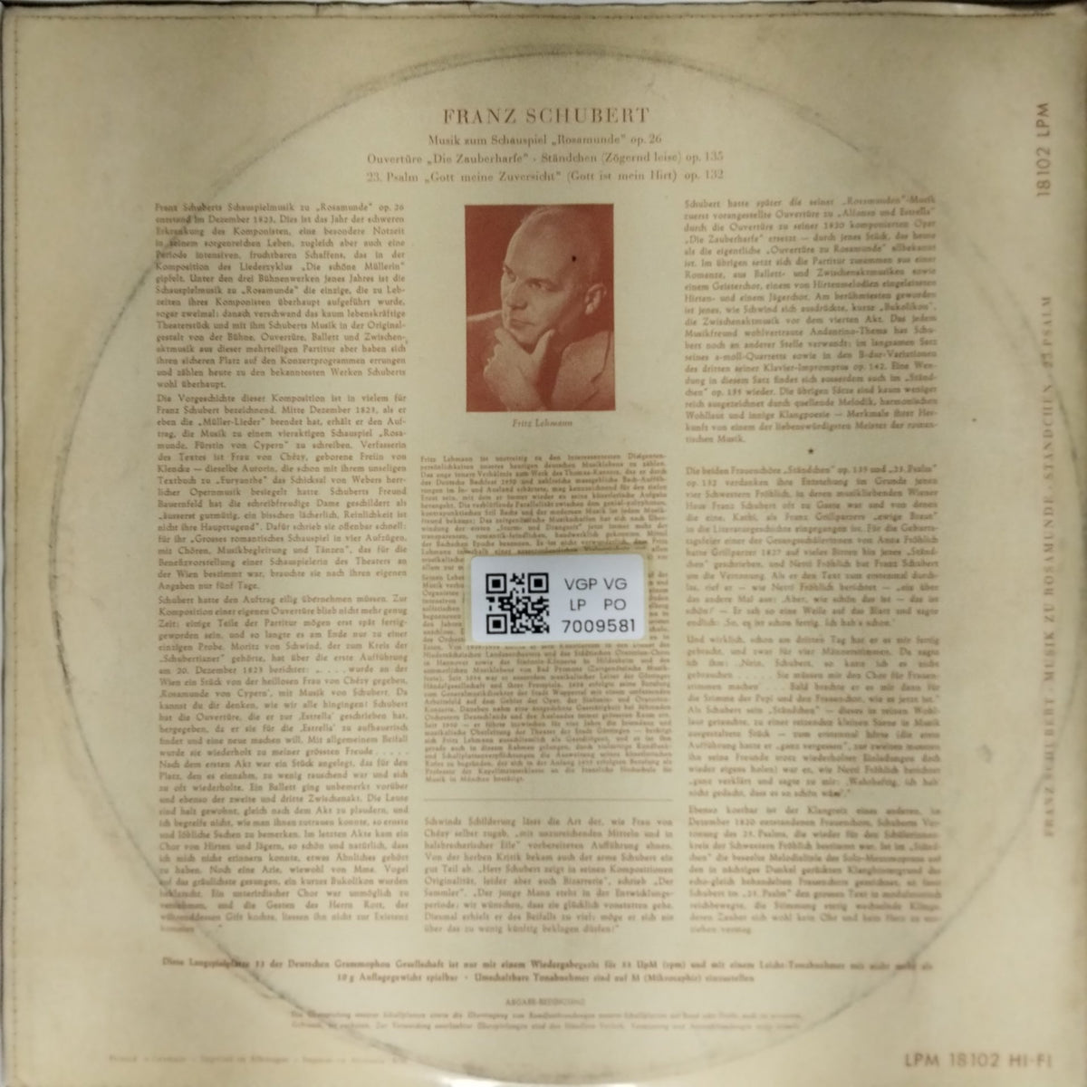 Franz Schubert - Musik zum Schauspiel "Rosamunde" Op. 26 (Vinyl)