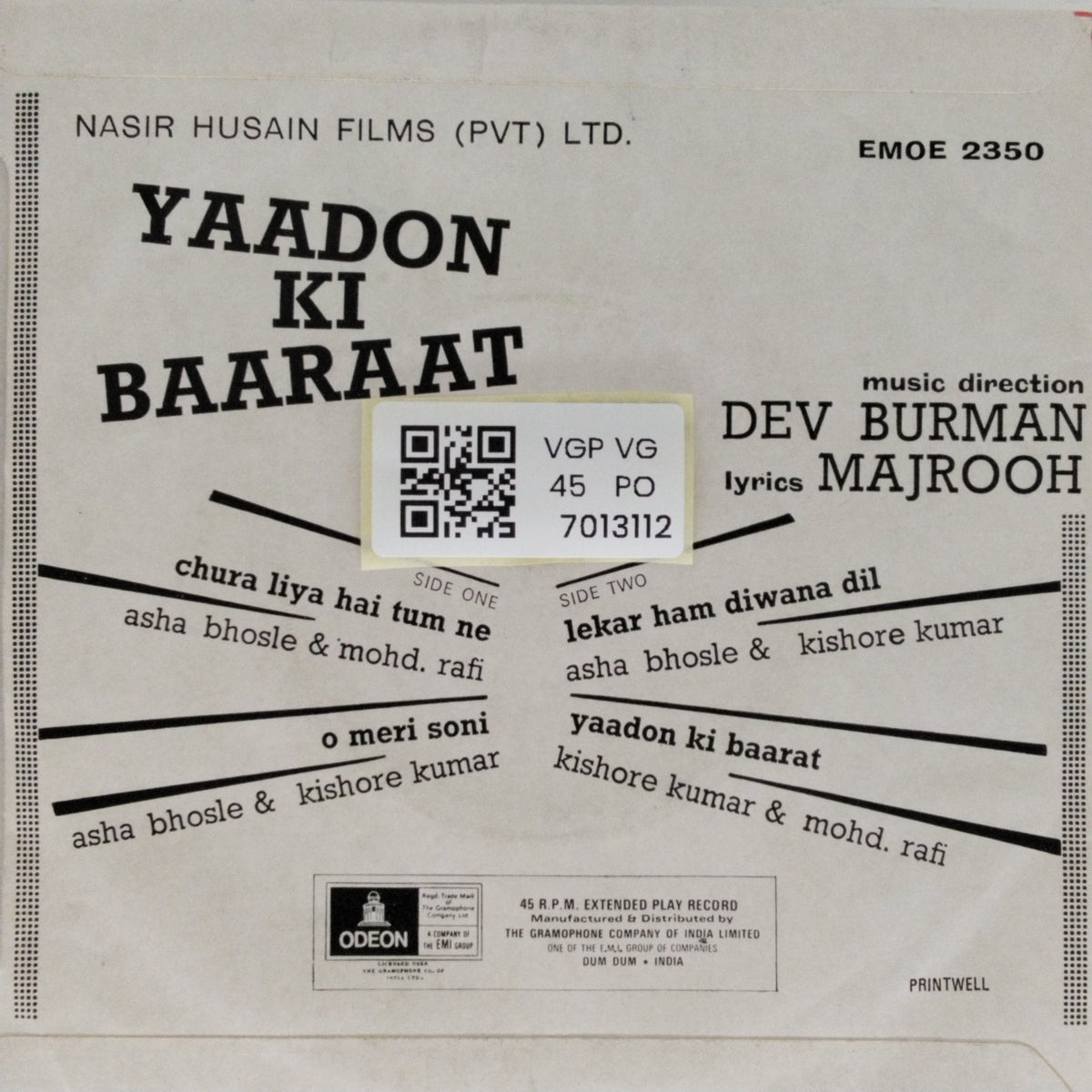 Rahul Dev Burman - Yaadon Ki Baaraat (45-RPM)