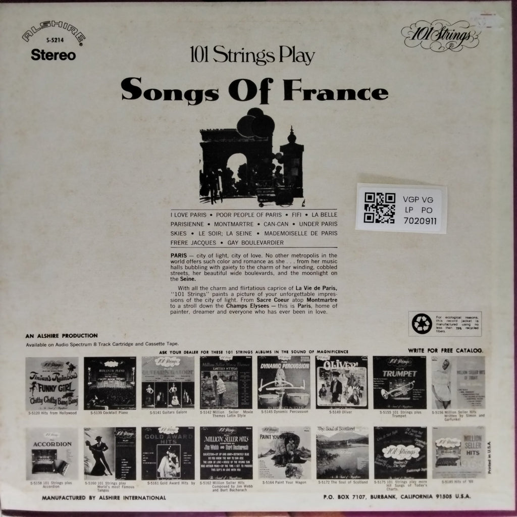 101 Strings - Songs Of France (Vinyl)