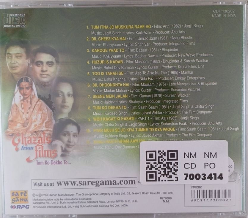 Various - Ghazals from Films: Tum Ko Dekha To (CD)