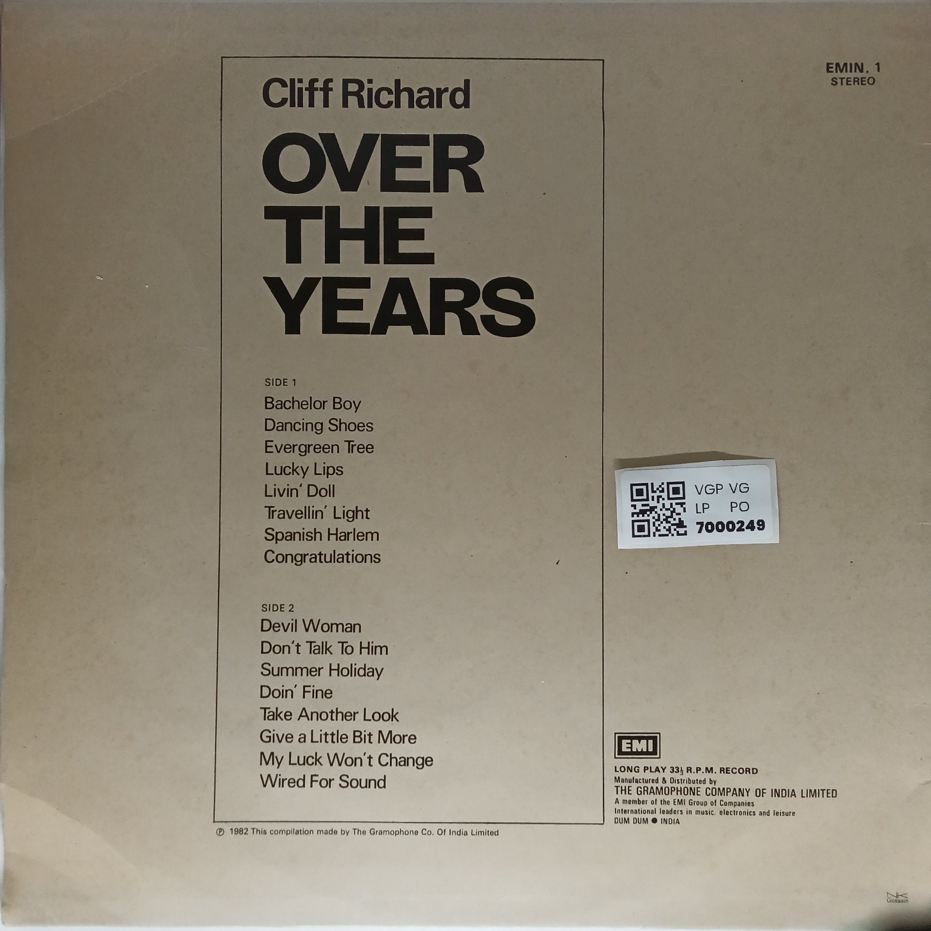 Cliff Richard - Over The Years (Vinyl)