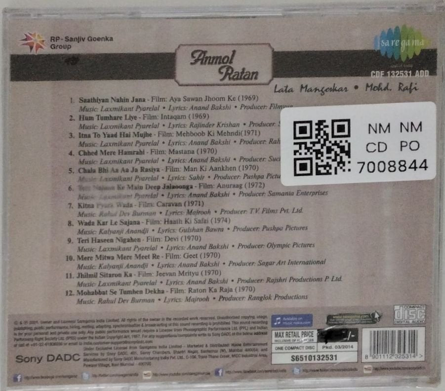 Lata Mangeshkar, Mohd. Rafi - Anmol Ratan (CD)
