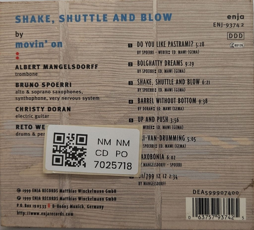 Albert Mangelsdorff, Bruno Spoerri, Christy Doran, Reto Weber - Shake, Shuttle and Blow (CD)