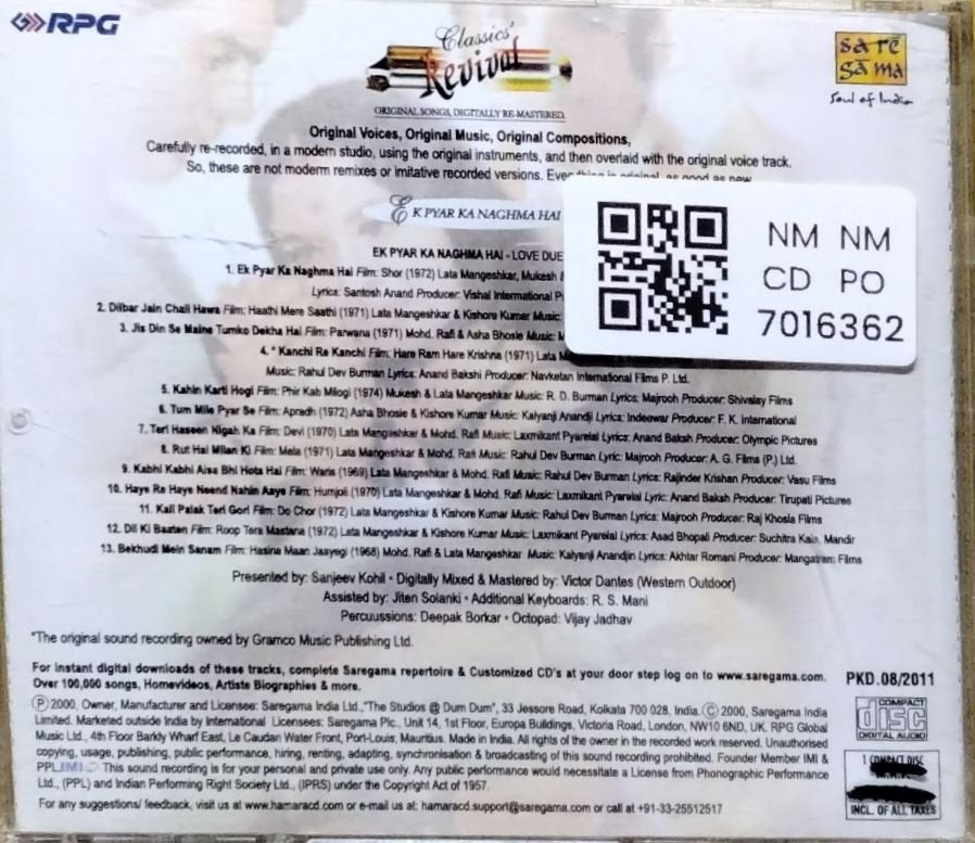 Various - Classics' Revival: Ek Pyar Ka Naghma Hai (CD)