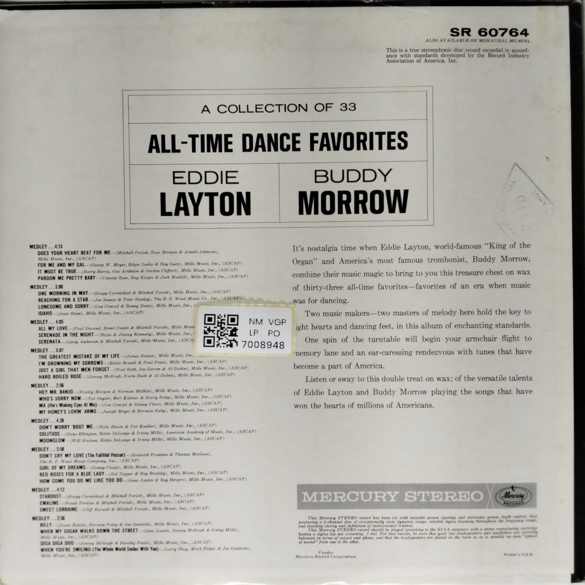 Eddie Layton, Buddy Morrow - All-Time Dance Favorites (Vinyl)