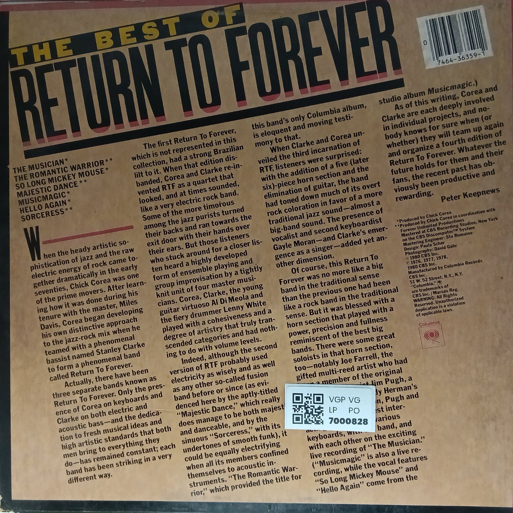 Return to Forever - The Best of Return to Forever (Vinyl)