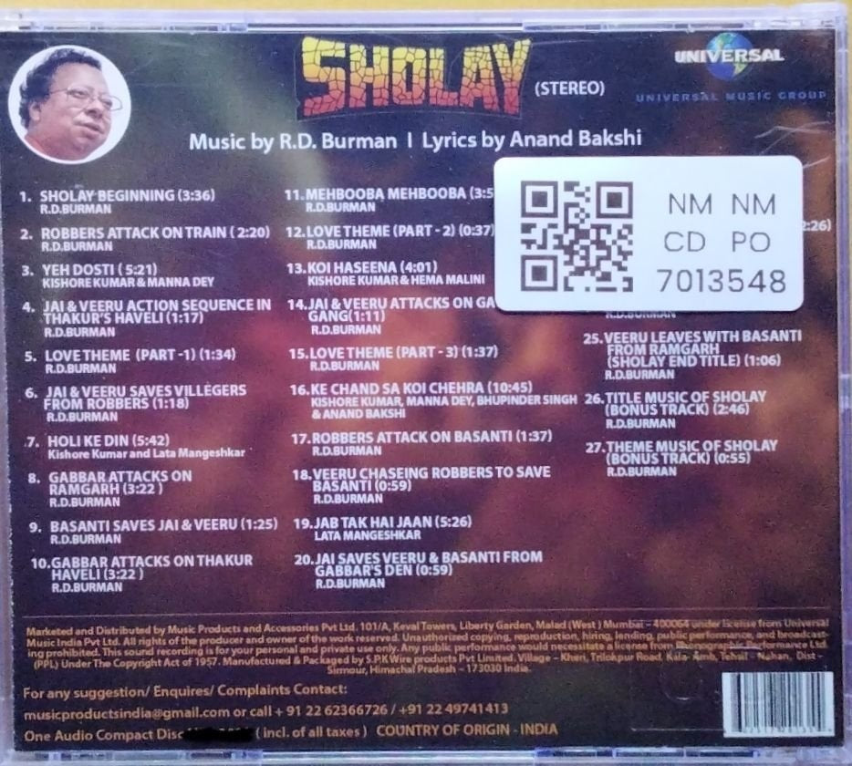 R.D. Burman - Sholay (CD)