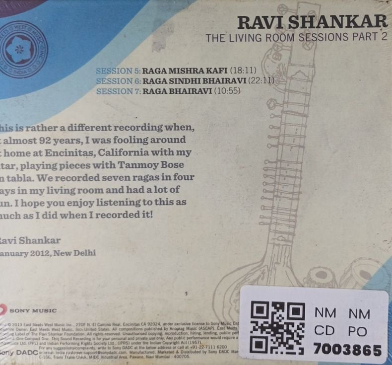 Ravi Shankar - The Living Room Sessions Part 2 (CD)